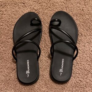 No Boundaries Women's Black Strappy Sandals